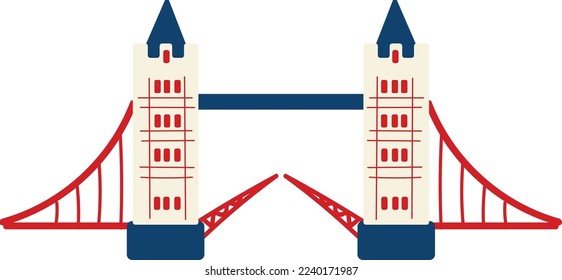 Hand drawn london tower bridge illustration