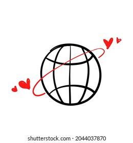gráfico de concepto de relación de larga distancia dibujado a mano