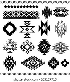 Hand - Drawn Look Aztec - Navajo - Indian Vector Pattern Pages