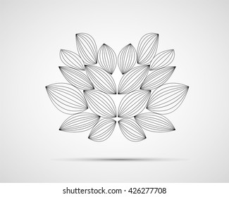 hand drawn lotus design, vector illustration, graphic design