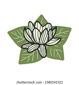 hand drawn lotus flowers with floral elements vector illustration. creative floral designs for fabric, wrapping, wallpaper, textile, apparel. 