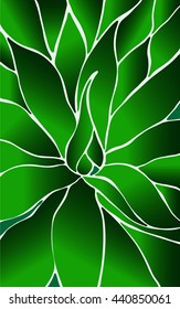 Hand drawn lotus in green gradient colors