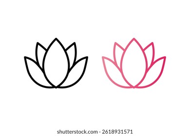 Hand Drawn Lotus Line Logo Vector, lotus flower logo, lotus line art, floral lotus logo