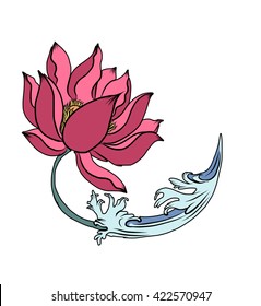 Hand Drawn Lotus Vector