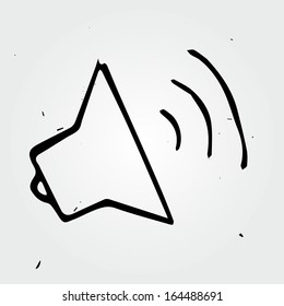 Hand drawn loudspeaker isolated