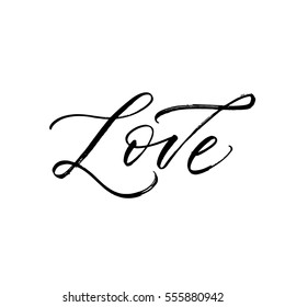 Hand drawn love card. Phrase for Valentine's day. Ink illustration. Modern brush calligraphy. Isolated on white background. 