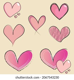 Hand drawn love clip art