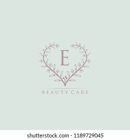 Hand Drawn Love E Letter Feminine Logo