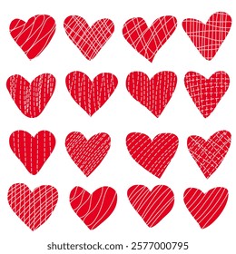 hand drawn love element set 