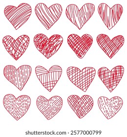 hand drawn love element set 