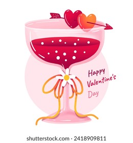 Hand drawn love elements, watercolor cartoon illustration, isolated Valentine's day item for decoration, clip art, sticker, sweet heart concept on white background.