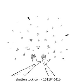 hand drawn of love expression 