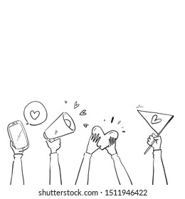 hand drawn of love expression 