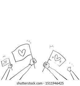 hand drawn of love expression 