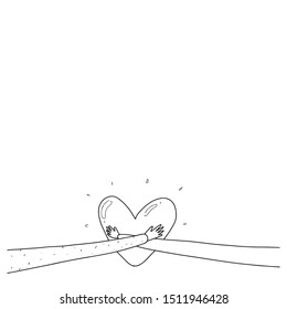 hand drawn of love expression 