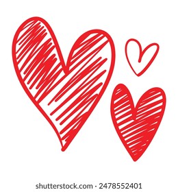 hand drawn love heart illustration, doodle art