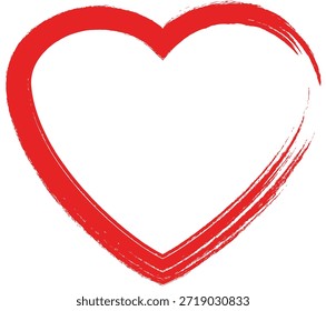 Hand Drawn Love Heart Rough Stroke Vector Artistic Brush Heart Symbol