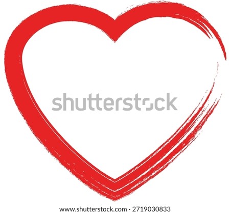 Hand Drawn Love Heart Rough Stroke Vector Artistic Brush Heart Symbol