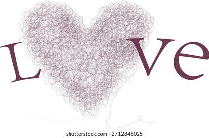 Dibujado a mano colección de garabatos de marcador de tinta de garabatos de corazón de amor. Elementos de diseño románticos, set de garabatos de símbolos de amor, Elementos románticos del día de San Valentín, escritura a mano AMOR Día de San Valentín.eps