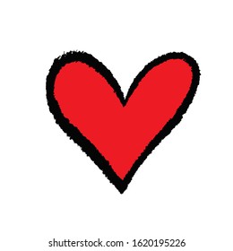 hand drawn love heart in vector