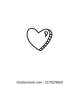 Icono de amor dibujado a mano, icono de doodle simple