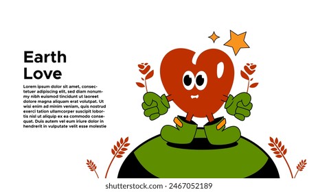 Hand drawn of love illustration for earth celebration