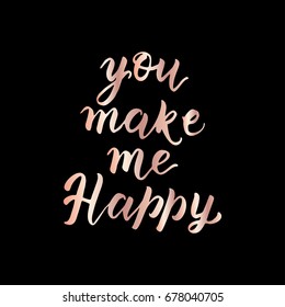 Hand drawn love inspiration lettering. Date and wedding brush calligraphy. Vector illustration.