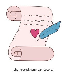 Hand drawn love letter for Valentine day. Design elements for posters, greeting cards, banners and invitations.