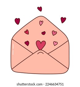 Hand drawn love letter for Valentine day. Design elements for posters, greeting cards, banners and invitations.