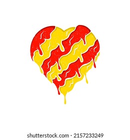 Hand drawn love with melting effect illustration design