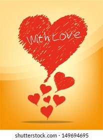 Hand drawn love postcard