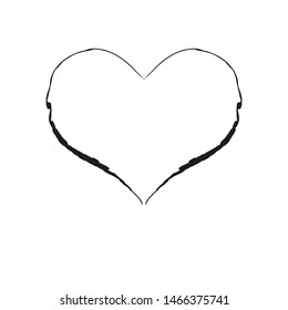 Hand drawn Love symbol. Hearth symbol. Hearth symbol with brush