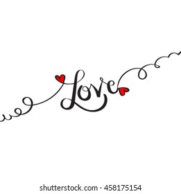 hand drawn love vector lettering word
