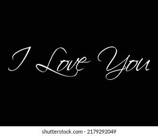 Dibujado a mano te amo el texto o te corazón por la tarjeta de felicitación del día de San Valentín. Ilustración del vector