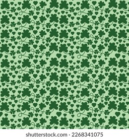 
 hand drawn lovely hearts style, lucky clover,Shamrock St. patricks day, trefoil Irish, four leaf linear holiday symbol,floral,decorative repeating and Seamless Patterns for Digital print


