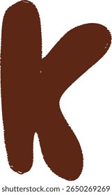 Letra minúscula "k" dibujada a mano	