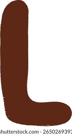 Hand drawn lowercase letter "l" in bold brown color	