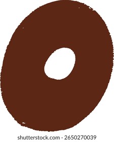 Hand drawn lowercase letter "o"	