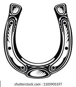 Hand drawn lucky horseshoe