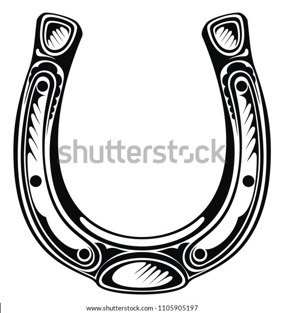 Hand Drawn Lucky Horseshoe Stock Vector (Royalty Free) 1105905197