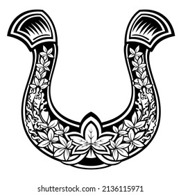 Hand drawn lucky horseshoe. Lucky symbol