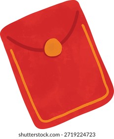 Handgezeichneter glücklicher roter Umschlag