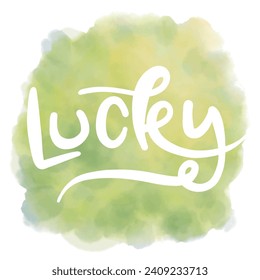 Hand drawn of lucky writing