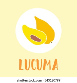 Hand drawn lucuma superfood