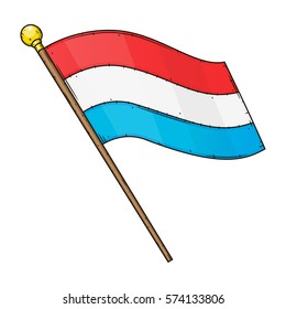 Hand drawn Luxembourg flag vector illustration.