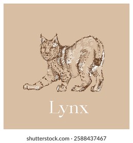 Hand Drawn Lynx Illustration vector