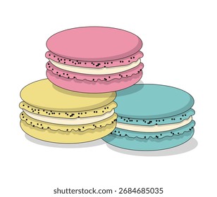 Dibujado a mano Macaron Ilustración Vector
