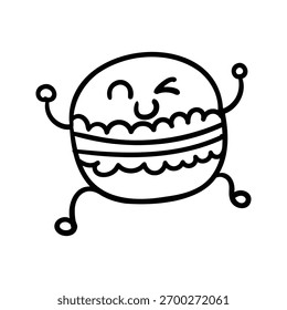 Icono de elemento de contorno de macaron dibujado a mano