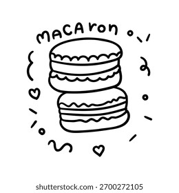 Icono de elemento de contorno de macaron dibujado a mano