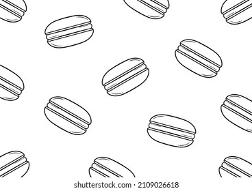 macarones dibujados a mano sobre fondo blanco